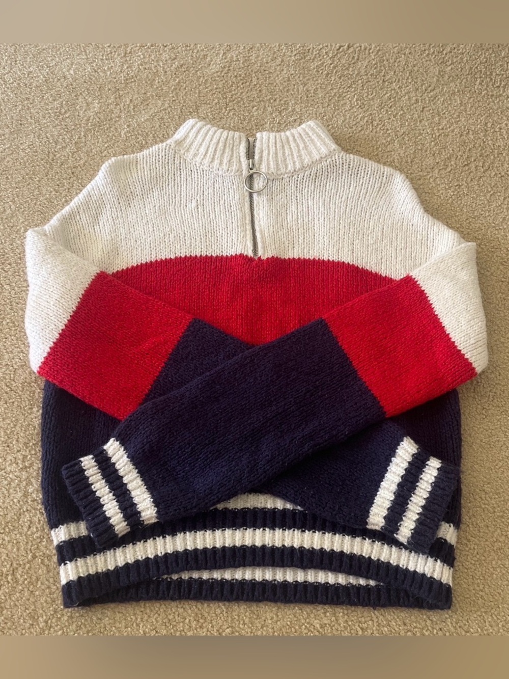 Colorblock Half-Zip Turtleneck Sweater - Winter Olympics Inspired